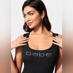 Bebe logo rib tank top